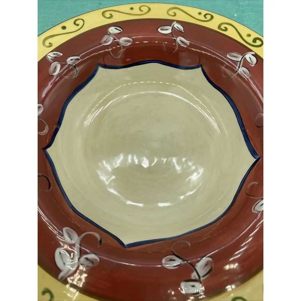 Serving Bowl Pier 1 Vallarta 10 1/2 Inch Red Gold Dinnerware